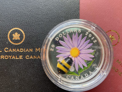 【随心拍&GetCoins】现代金银币拍卖第四十三期 【加拿大】加拿大镶嵌玻璃工艺蜜蜂银币