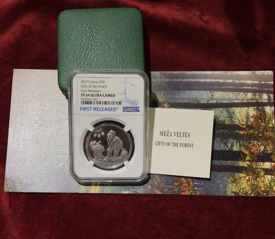【随心拍&GetCoins】现代金银币拍卖第四十三期 拉脱维亚2019年森林的礼物5欧精制纪念银币NGC69