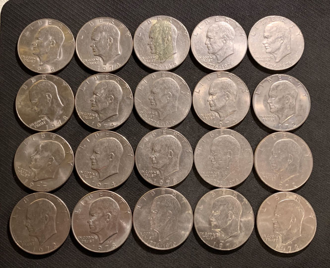 紫瑗钱币—微拍第九期  美国 1971—1976年 艾森豪威尔 1元 镍币 一组20枚