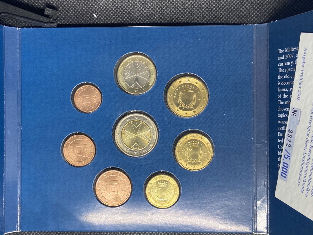【币观天下】第九十五期钱币拍卖 【马耳他】马耳他2008年首套欧元套币8枚