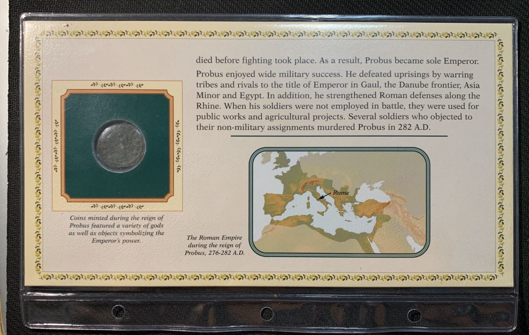 紫瑗钱币—微拍第12期  罗马帝国  普罗布斯时期 铜币一枚 带册