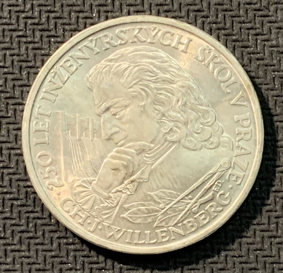 紫瑗钱币—微拍第12期  捷克斯洛伐克 1957年 国家技术学院250周年 10克朗 12克 0.5银