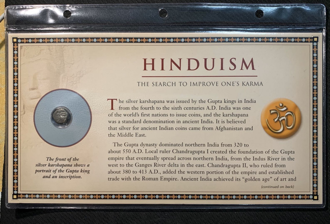 紫瑗钱币—微拍第12期  古代印度 印度教 银币 一枚 带册