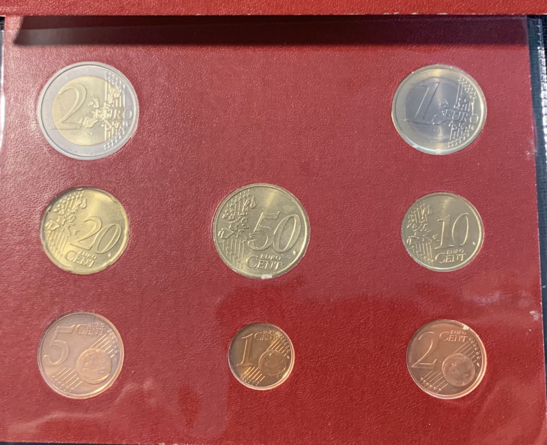 紫瑗钱币—微拍第12期  梵蒂冈 2004年 保罗二世 1分—2欧 8枚套 官方套