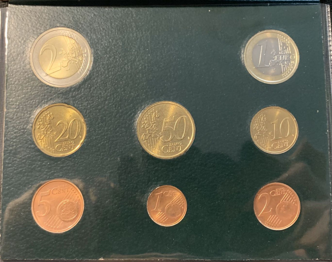 紫瑗钱币—微拍第12期  梵蒂冈 2005年 保罗二世 1分—2欧 8枚套 官方套