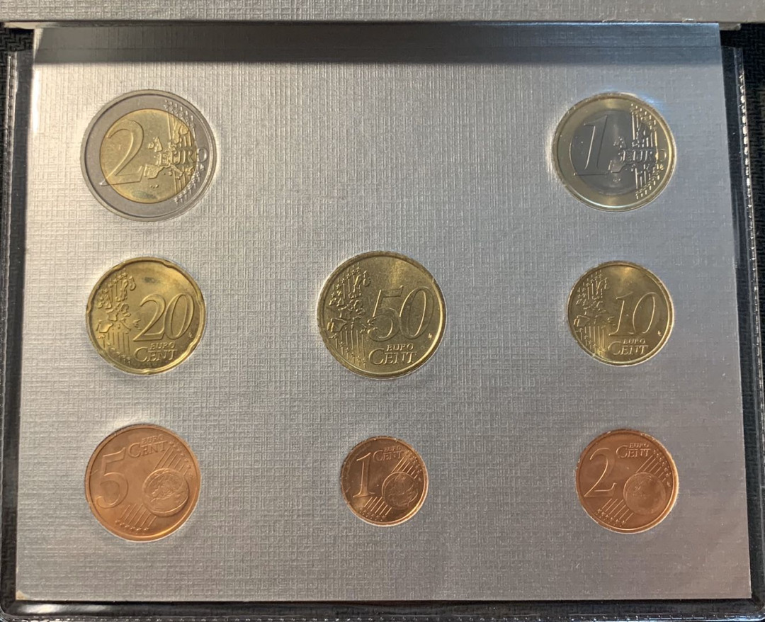 紫瑗钱币—微拍第12期  梵蒂冈 2003年 保罗二世 1分—2欧 8枚套 官方套