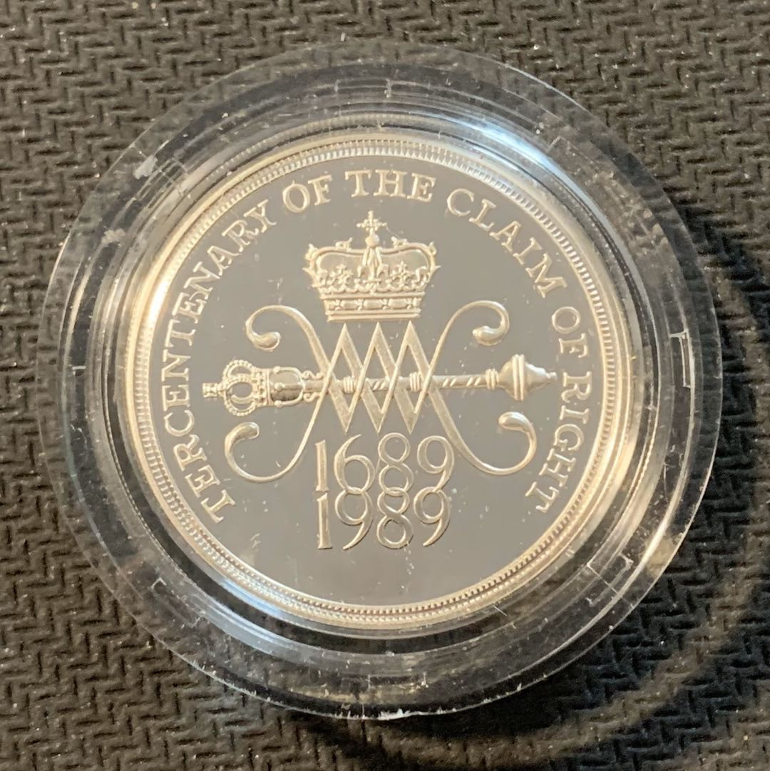 紫瑗钱币—微拍第12期  英国 1987年 1磅 精制银币 15.98克 0.925银 原盒证书