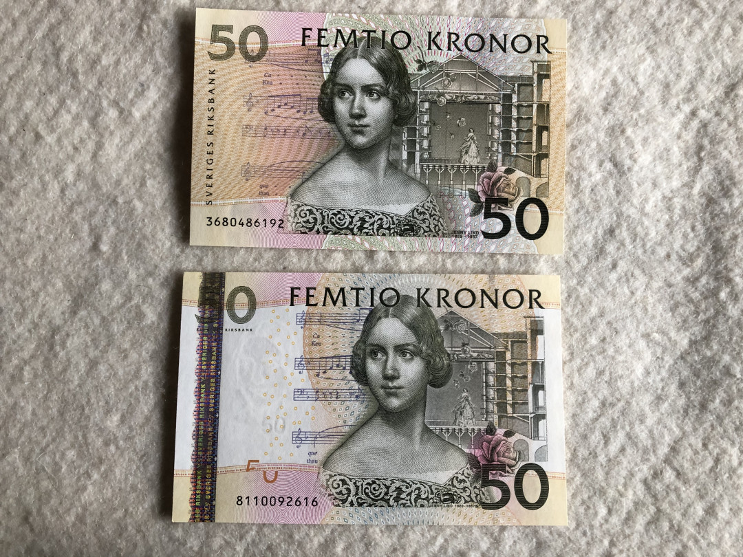 【收藏联盟】第114期拍卖（2019收官之作）——爪哇舞者 【一组4张】瑞典 1994年 20克朗、1997年20克朗&1996年 50克朗、2004年50克朗 均为UNC- 