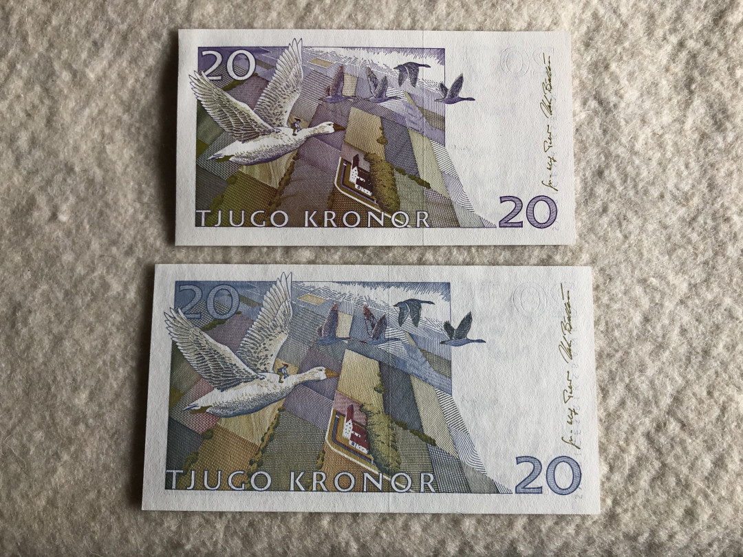 【收藏联盟】第114期拍卖（2019收官之作）——爪哇舞者 【一组4张】瑞典 1994年 20克朗、1997年20克朗&1996年 50克朗、2004年50克朗 均为UNC- 