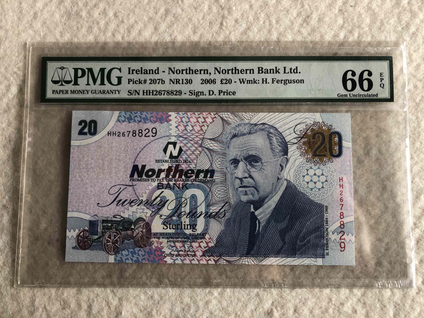 【收藏联盟】第114期拍卖（2019收官之作）——爪哇舞者 北爱尔兰 2006年 20镑 PMG66EPQ 