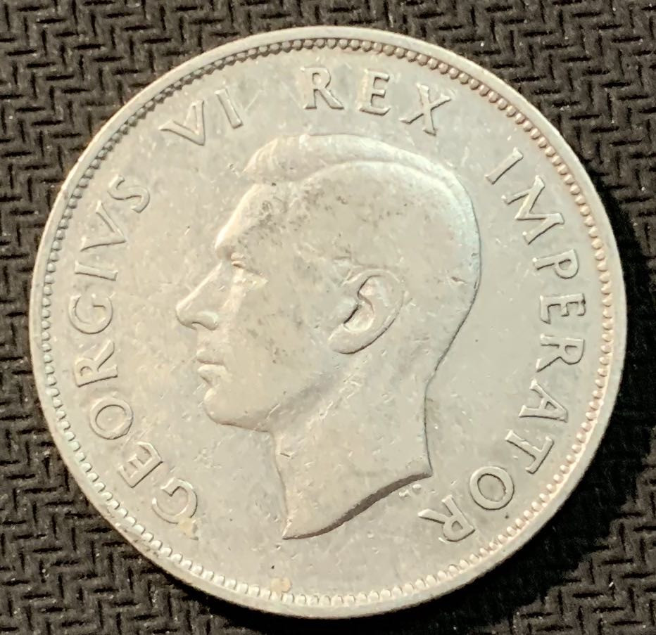 紫瑗钱币—微拍第12期  南非 1942年 乔治六世 2.5先令 银币 14.14克 0.8银