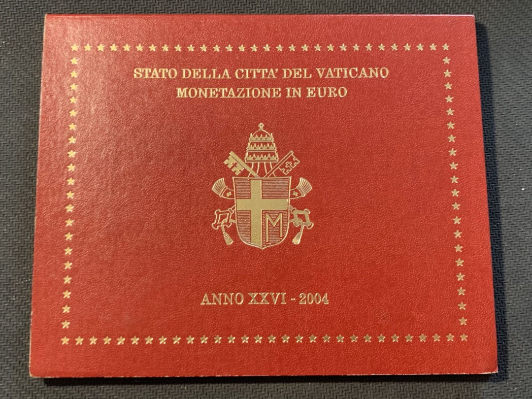 紫瑗钱币—微拍第12期  梵蒂冈 2004年 保罗二世 1分—2欧 8枚套 官方套