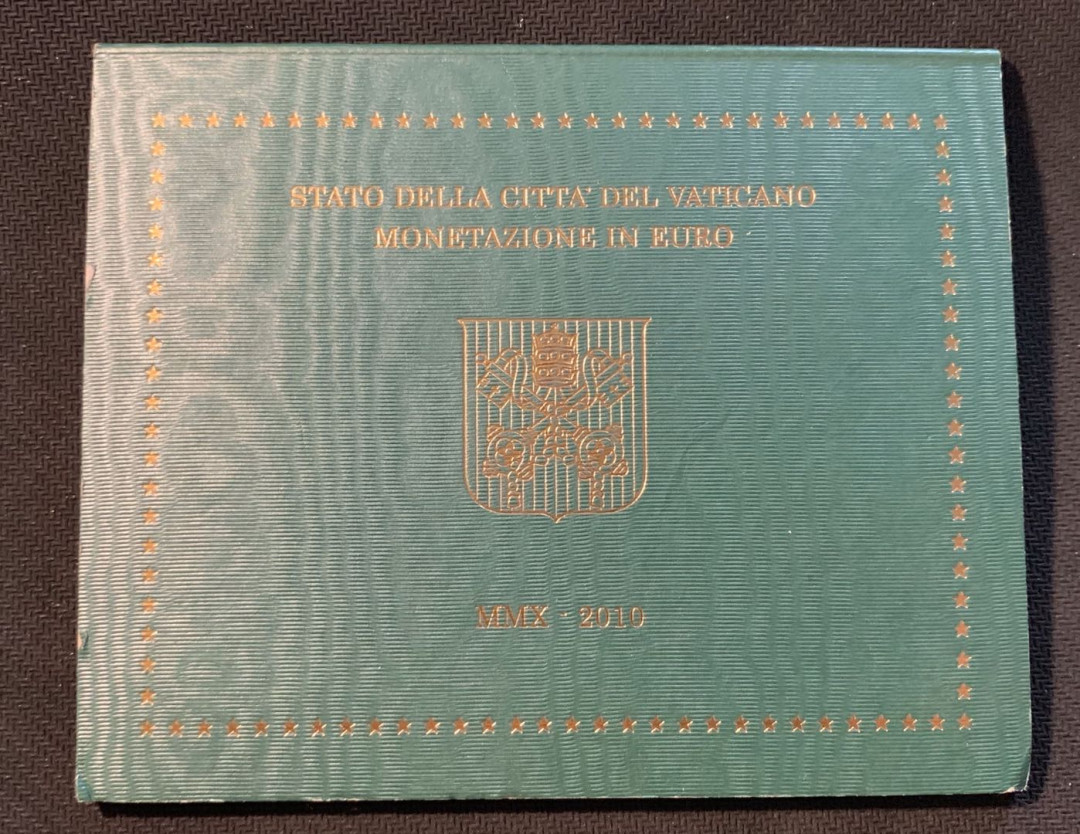 紫瑗钱币—微拍第12期  梵蒂冈 2010年 保罗二世 1分—2欧 8枚套 官方套
