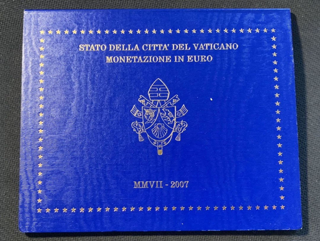 紫瑗钱币—微拍第12期  梵蒂冈 2007年 保罗二世 1分—2欧 8枚套 官方套