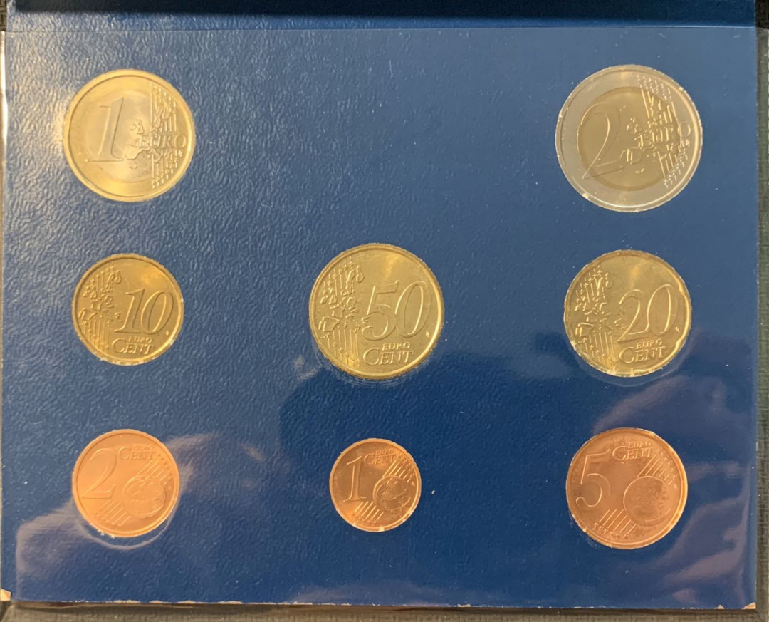 紫瑗钱币—微拍第12期  梵蒂冈 2002年 保罗二世 1分—2欧 8枚套 官方套