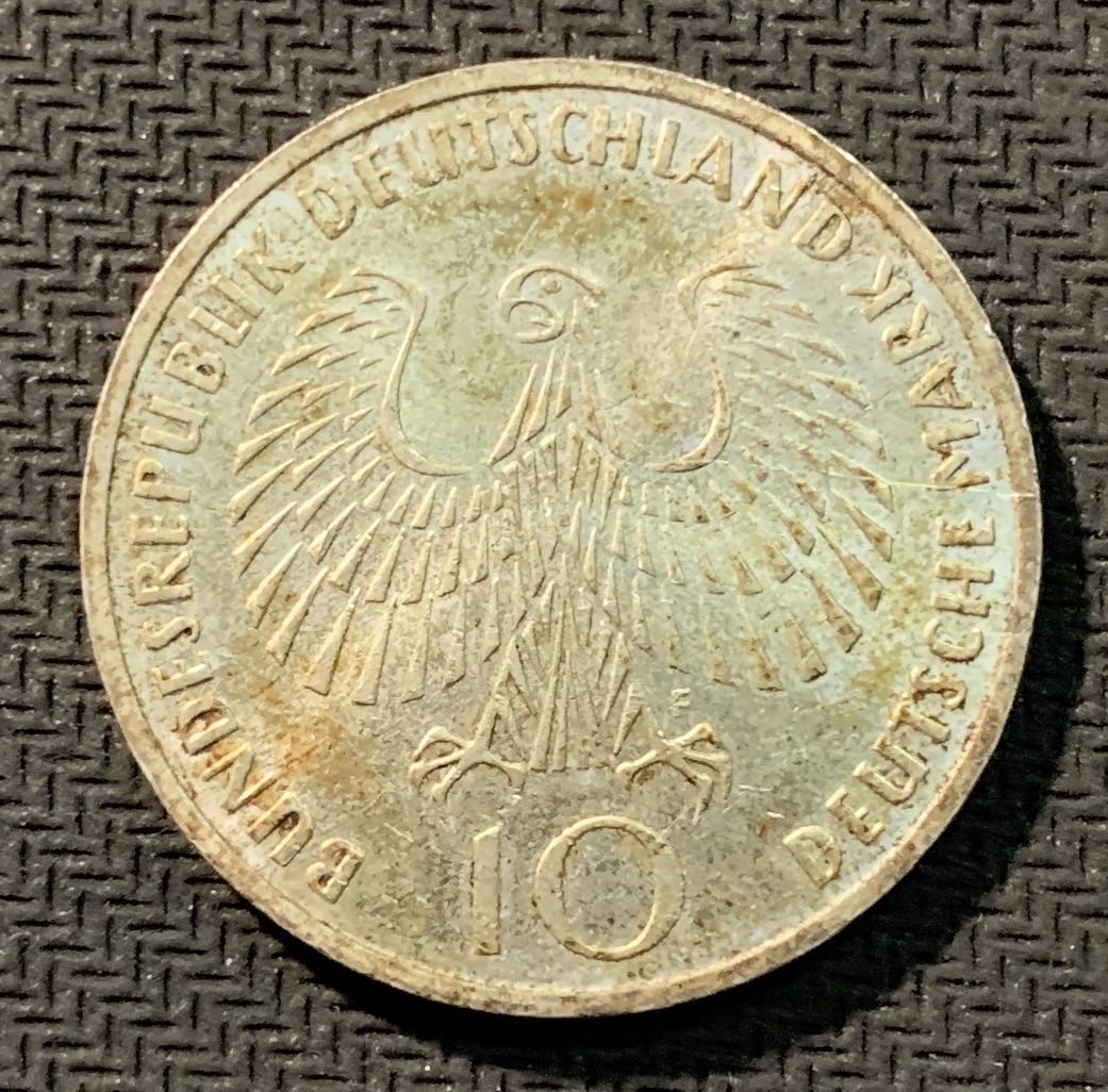 紫瑗钱币—微拍第12期  德国 1972年  F厂 慕尼黑奥运会 会徽 10马克 15.5克 0.625银