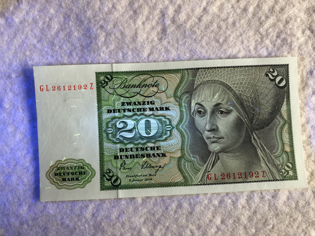 【收藏联盟】第114期拍卖（2019收官之作）——爪哇舞者 德国 1970年 20马克 UNC-