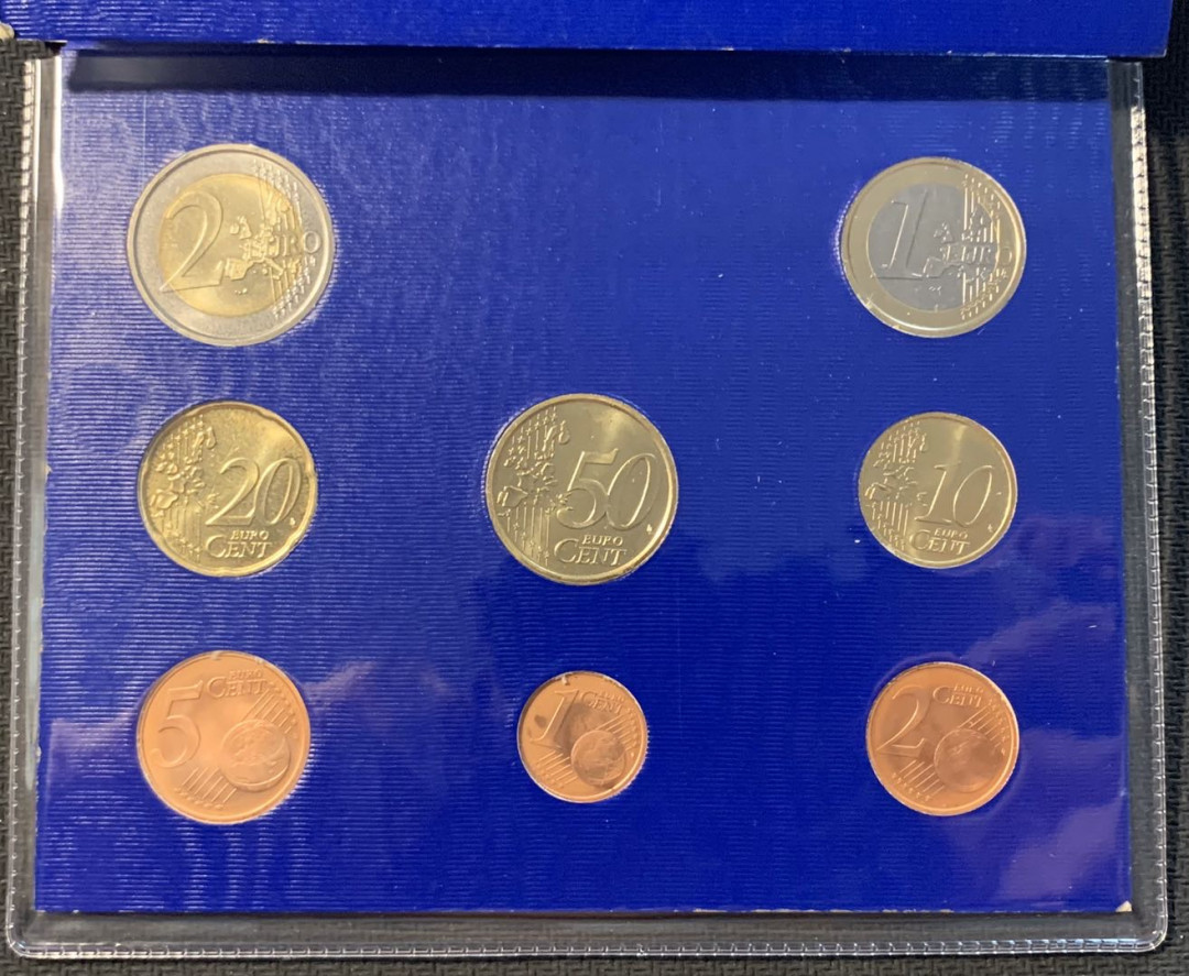 紫瑗钱币—微拍第12期  梵蒂冈 2007年 保罗二世 1分—2欧 8枚套 官方套