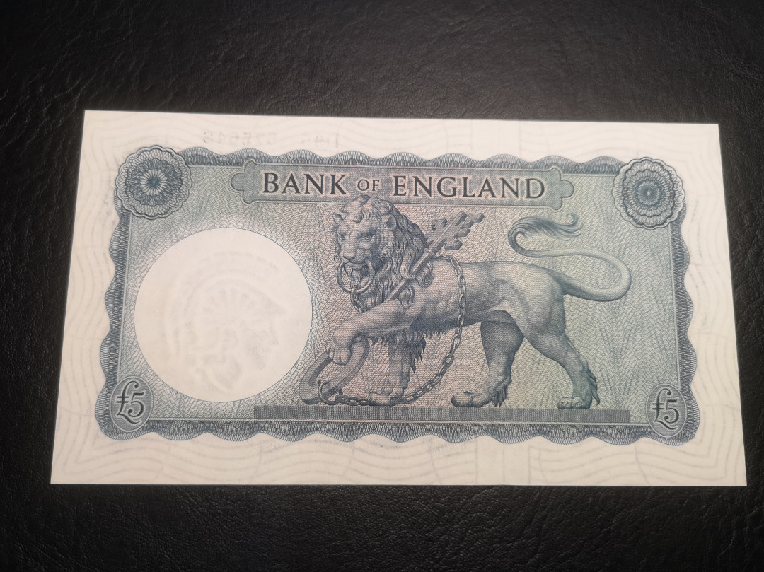 《外钞收藏家》第七十四期拍卖 英国B序列5镑 全新unc  大票 经典