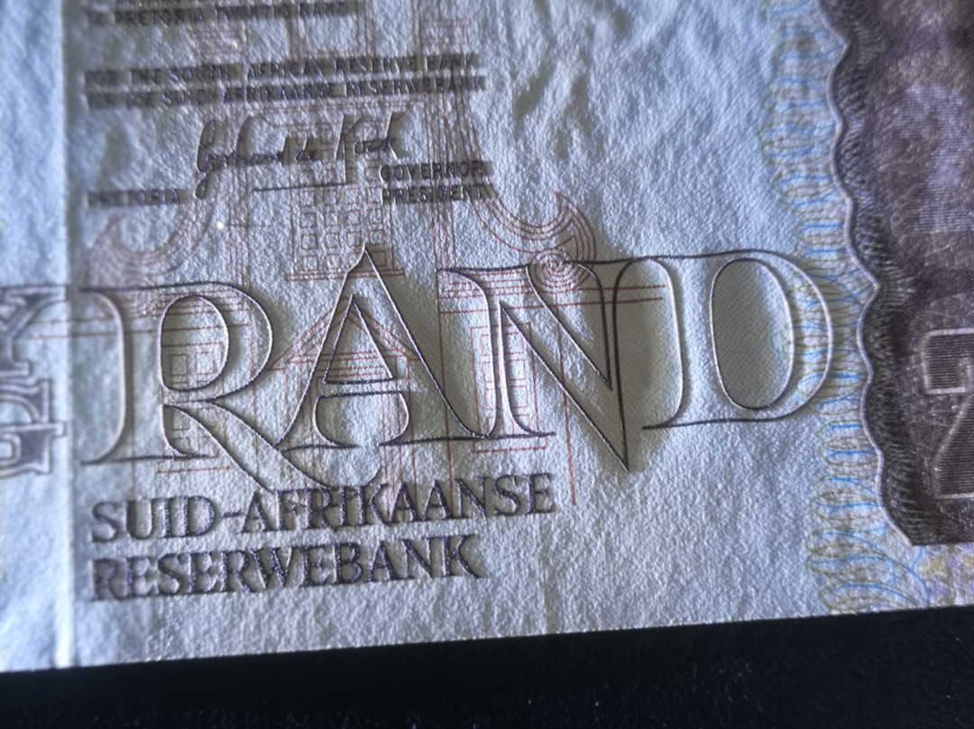 《外钞收藏家》第七十四期拍卖 南非老版 20 全新unc 印刷非常不错的一张