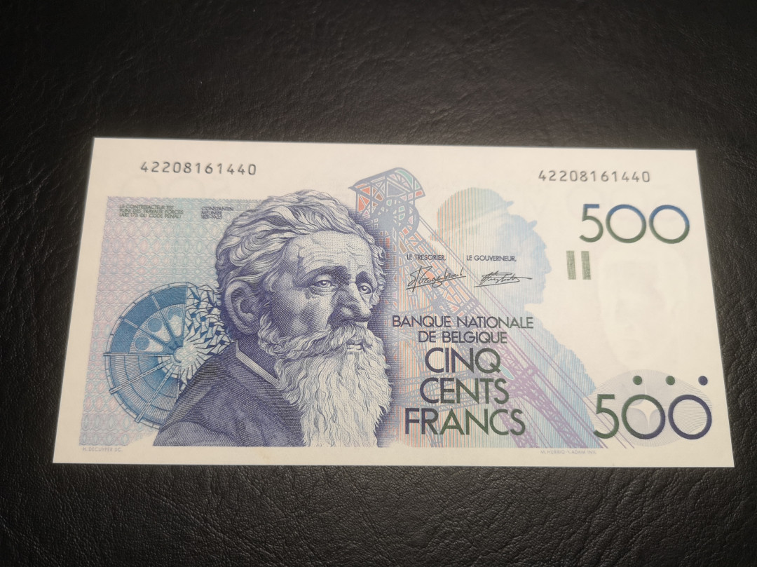 《外钞收藏家》第七十四期拍卖 比利时倒二版500法郎 全新unc