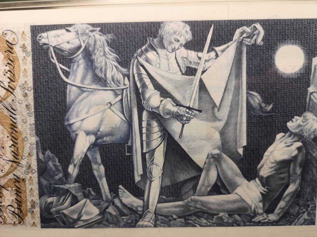 《外钞收藏家》第七十四期拍卖 瑞士1963年100法郎 pmg55  超大票幅 经典钞