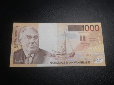 《外钞收藏家》第七十四期拍卖 - 比利时末版1000  au品相