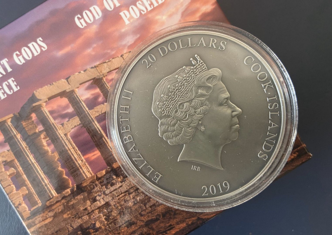【币观天下】第九十六期钱币拍卖 【库克】2019年海神3oz仿古大银币