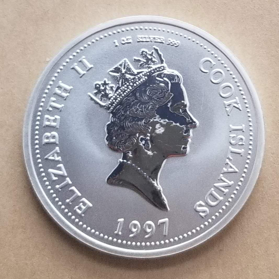 【币观天下】第九十六期钱币拍卖 库克1997年戴安娜1盎司银币 磨砂表面处理