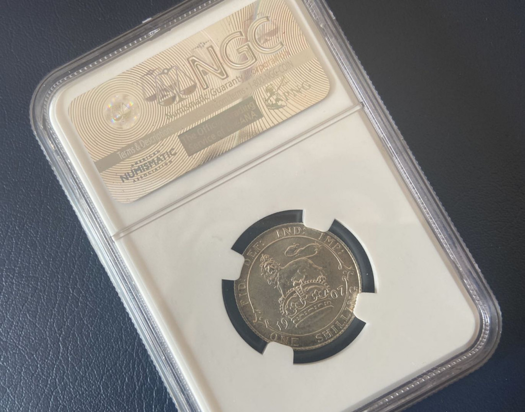 【币观天下】第九十六期钱币拍卖 【英国】1907年爱德华7世银币【ms61】