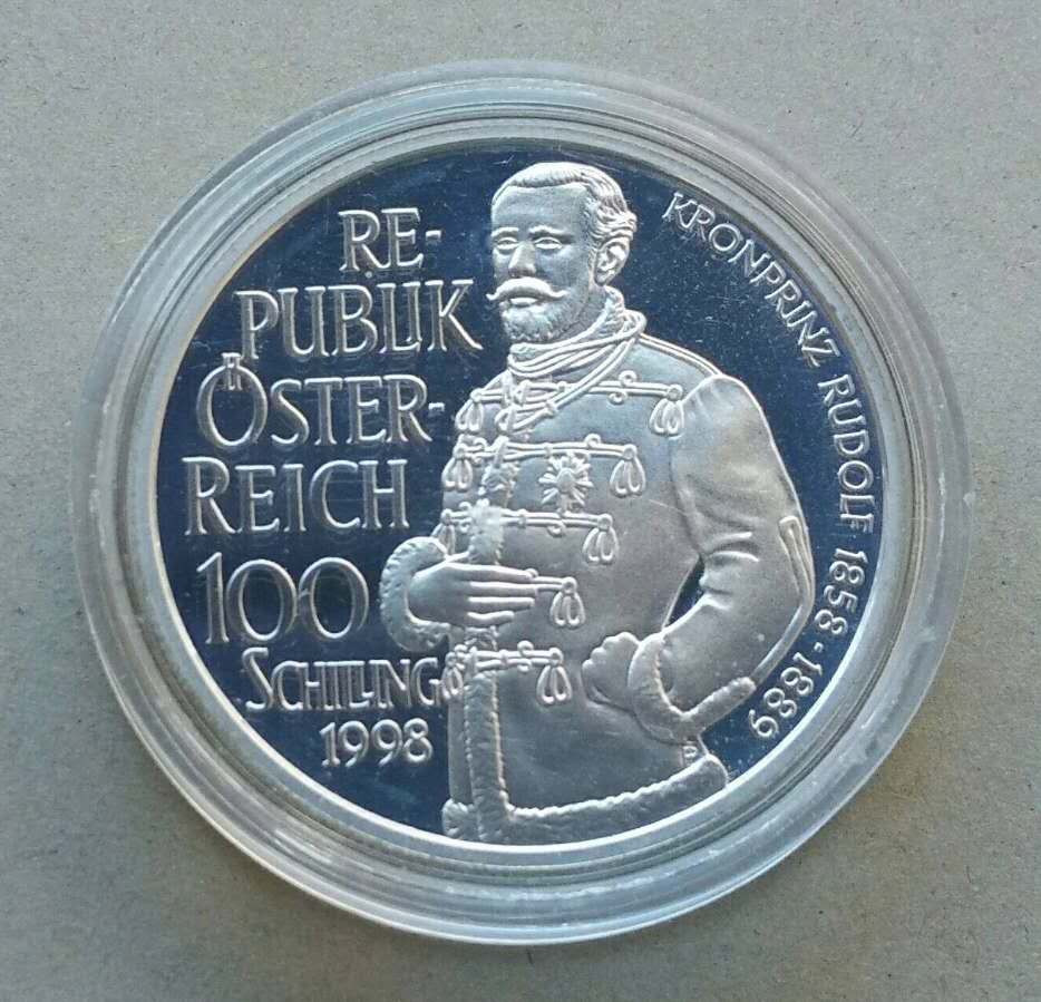 【币观天下】第九十六期钱币拍卖 奥地利1998年鲁道夫王储纪念银币 