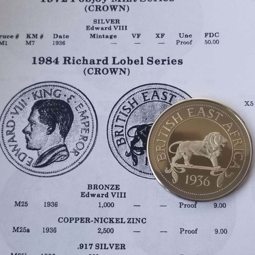 【币观天下】第九十六期钱币拍卖 英国1936年爱德华八世珍稀克朗币一组10枚 铜镍币