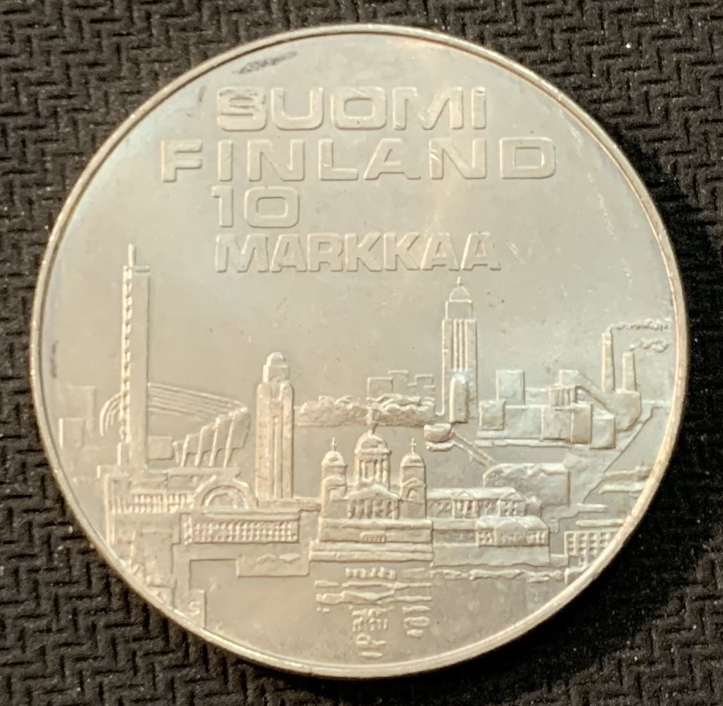 紫瑗钱币—微拍第13期 —批发场 芬兰 1971年 欧洲田径赛 10马克 24.2克 0.5银