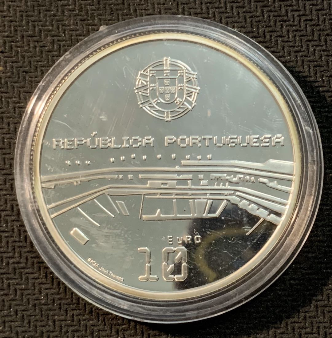 紫瑗钱币—微拍第13期 —批发场 葡萄牙 2006年 德国 世界杯 10欧元 27克 0.925银 精制