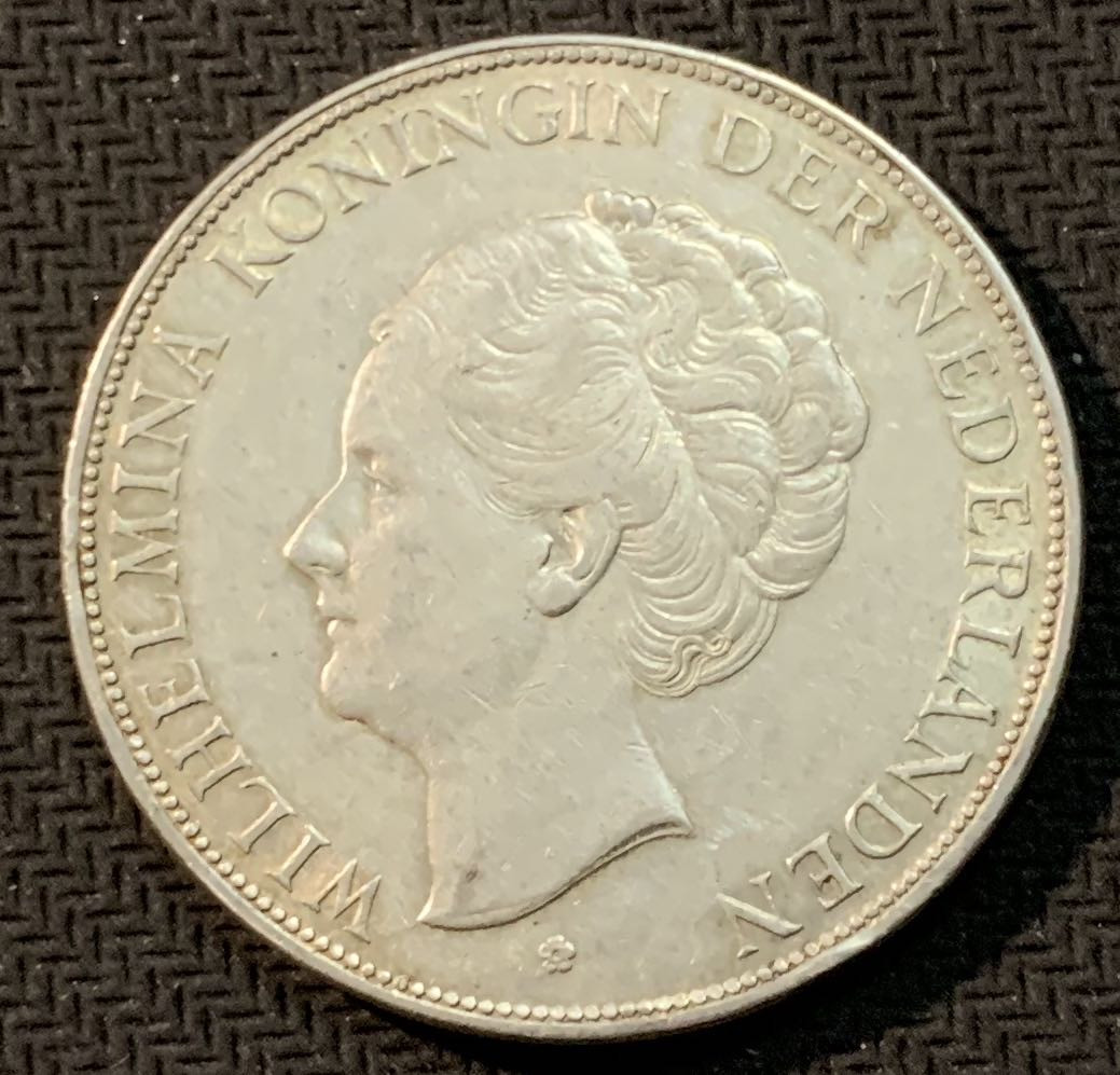 紫瑗钱币—微拍第13期 —批发场 荷兰 1930年  威廉娜女皇 2.5盾  25克 0.72银