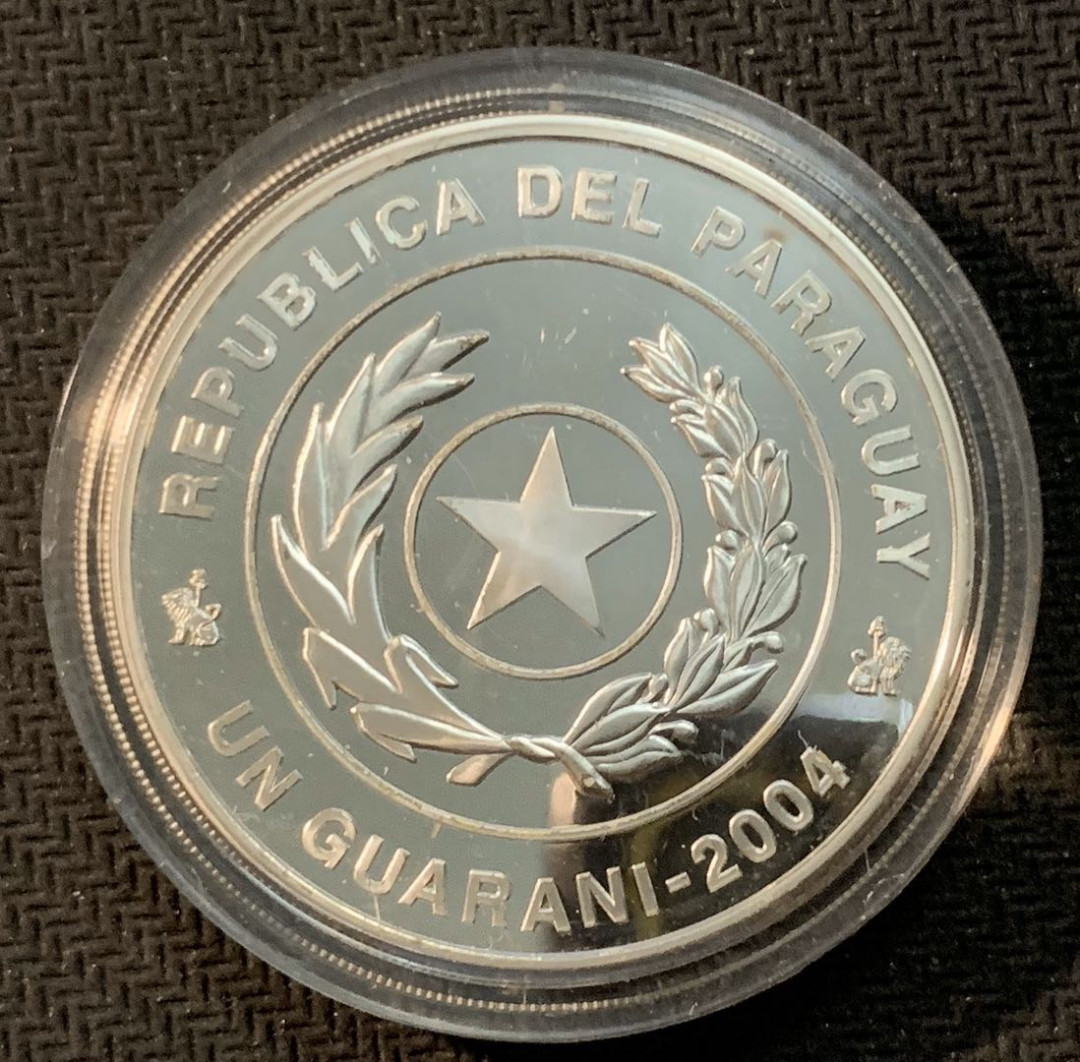 紫瑗钱币—微拍第13期 —批发场 巴拉圭 2004年 世界杯 1格拉尼 27克 0.925银 精制