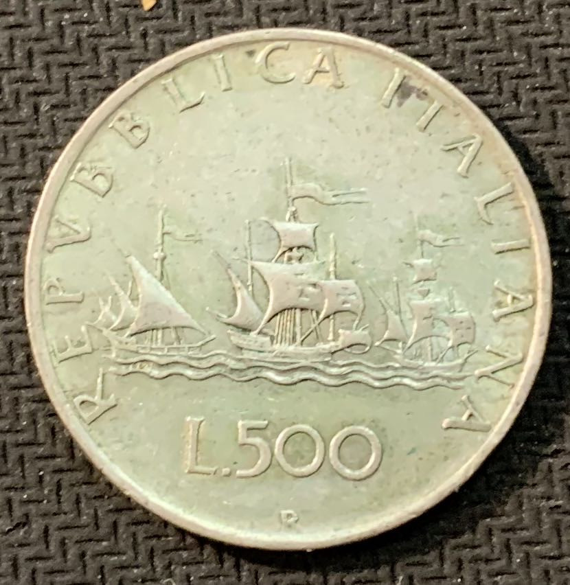 紫瑗钱币—微拍第13期 —批发场 意大利 1966年 少女 500里拉 11克 0.835银