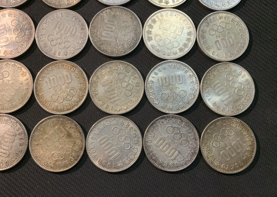 紫瑗钱币—微拍第13期 —批发场 日本 1964年 奥运会 1000元 20枚一组 共400克 0.925银