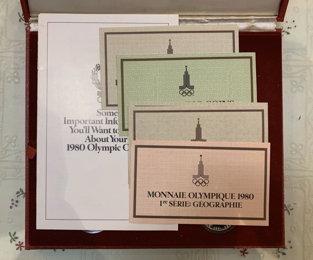 紫瑗钱币—微拍第13期 —批发场 苏联 1980年 奥运会 大全套 5、10卢布 各14枚 共28枚 共 699.3克 0.9银 带原盒证书 精制