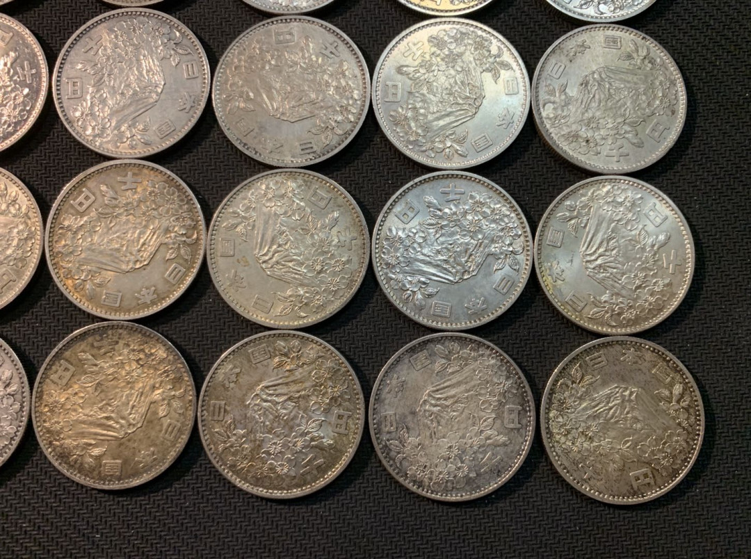 紫瑗钱币—微拍第13期 —批发场 日本 1964年 奥运会 1000元 20枚一组 共400克 0.925银