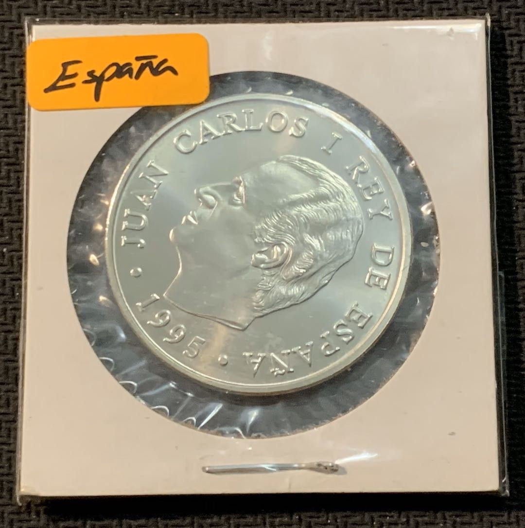 紫瑗钱币—微拍第13期 —批发场 西班牙 1995年 国会大厦 2000比塞塔  18克 0.925银