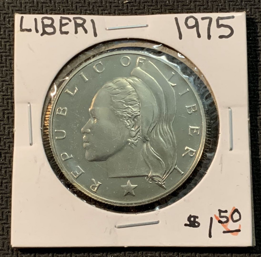 紫瑗钱币—微拍第13期 —批发场 利比里亚 1975年 1元 精制