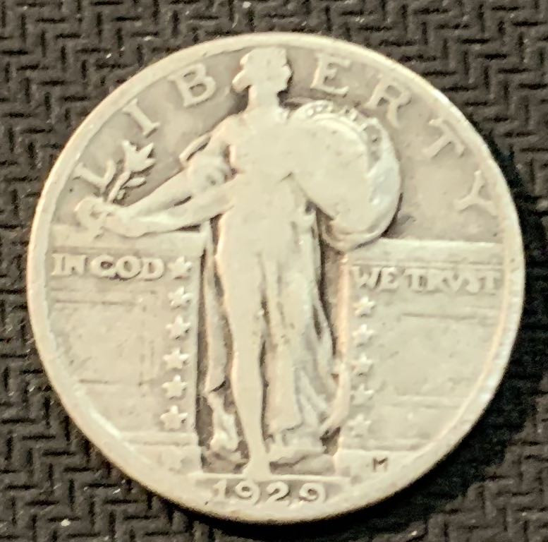 紫瑗钱币—微拍第13期 —批发场 美国 1929年 飞鹰 25美分 6.25克 0.9银