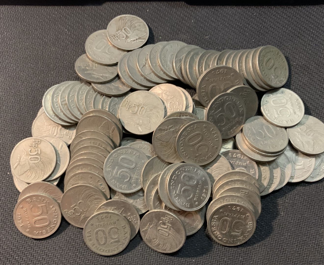 紫瑗钱币—微拍第13期 —批发场 印度尼西亚 1971年 鸟版 50卢比 100枚一组 流通品