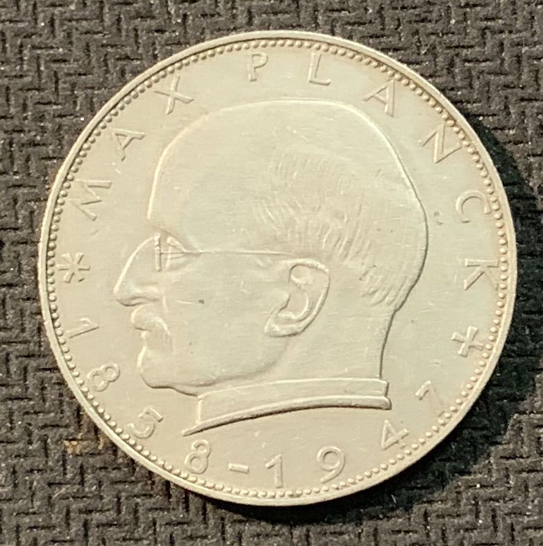 紫瑗钱币—微拍第13期 —批发场 德国 1958年  J版 卡尔 马克思 2马克 镍币