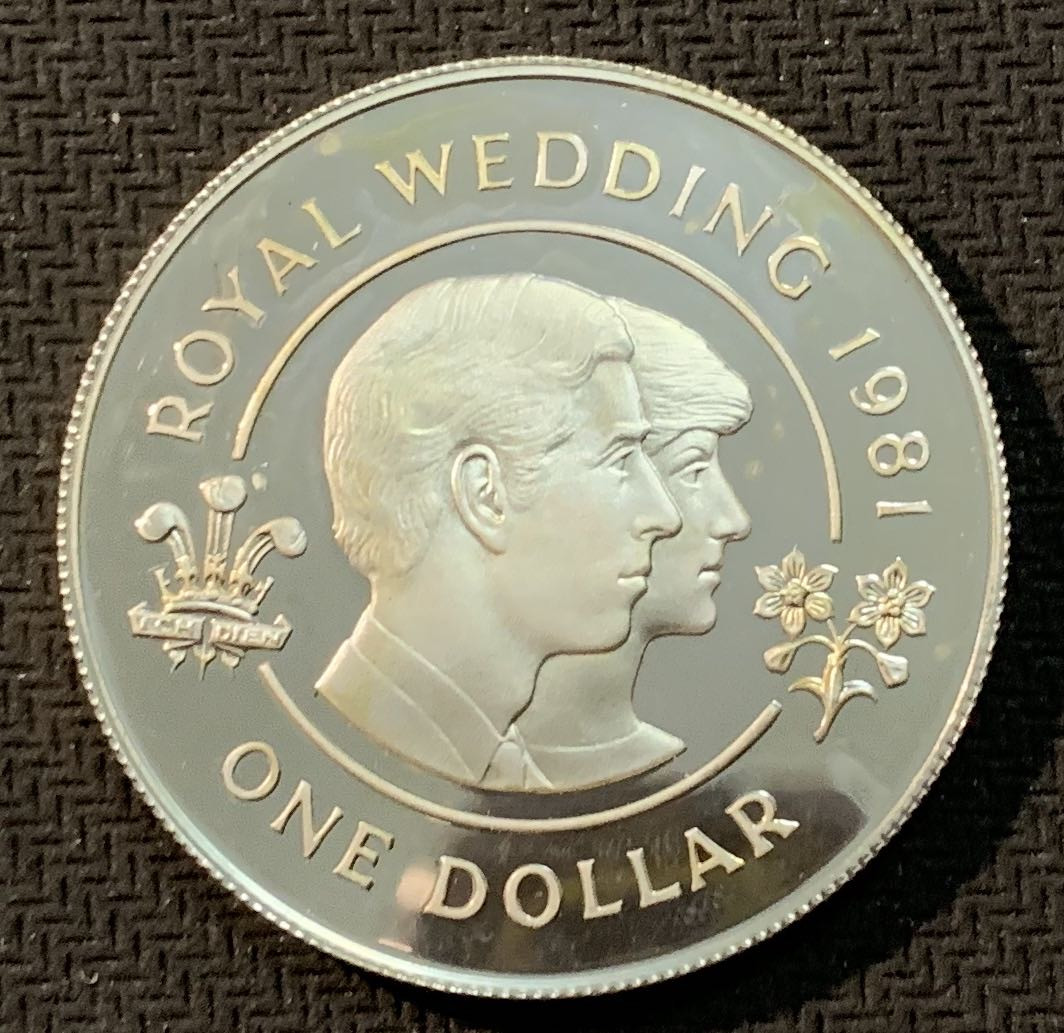 紫瑗钱币—微拍第13期 —批发场 百慕大 1981年 查尔斯和戴安娜大婚 1元 28.28克 0.925银 精制