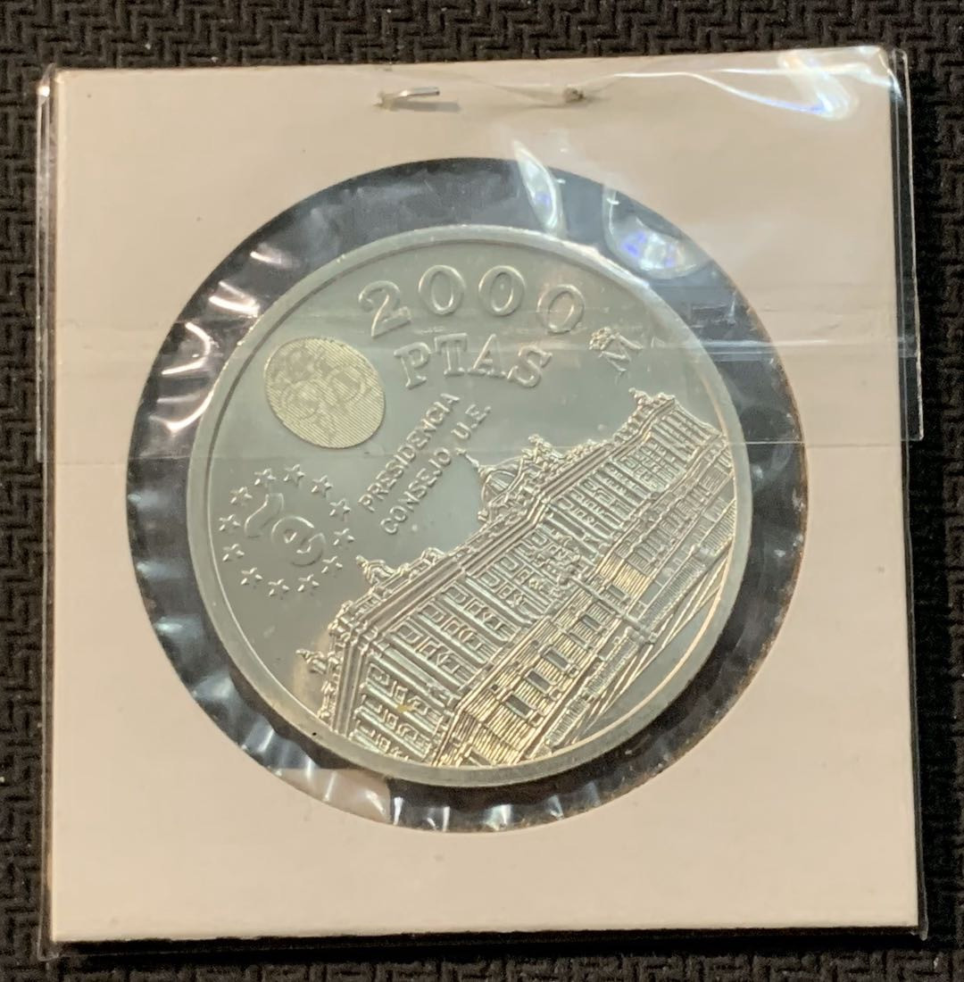 紫瑗钱币—微拍第13期 —批发场 西班牙 1995年 国会大厦 2000比塞塔  18克 0.925银