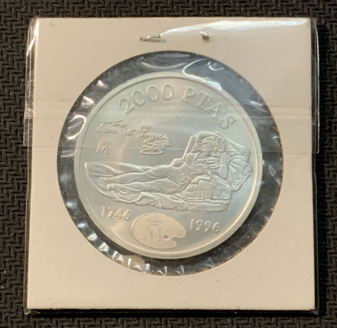 紫瑗钱币—微拍第13期 —批发场 西班牙 1996年 达吉亚 2000比塞塔 18克 0.925银