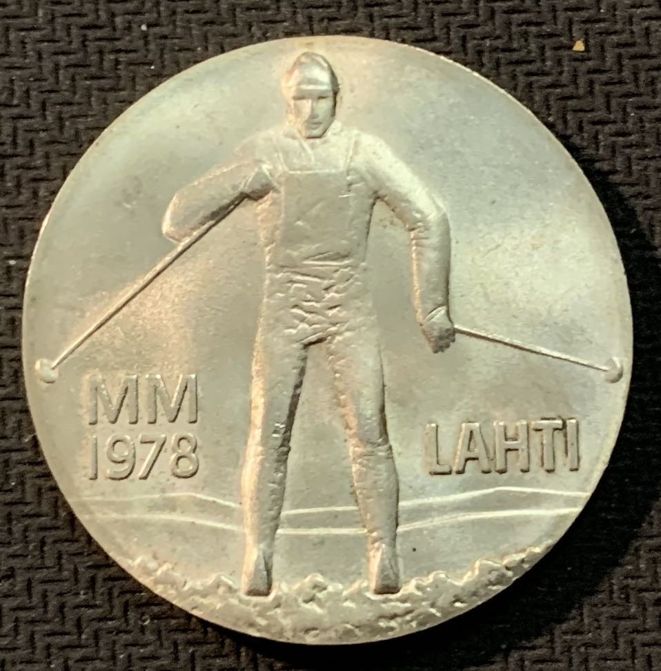 紫瑗钱币—微拍第13期 —批发场 芬兰 1978年 赫蒂滑雪城百年纪念 25马克 26.6克 0.5银