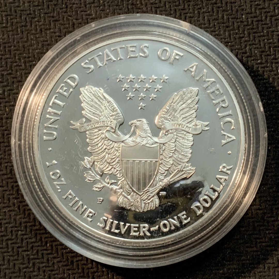 紫瑗钱币—微拍第14期  美国 2000年 P版 行走投资银 1美元 精制 1盎司纯银